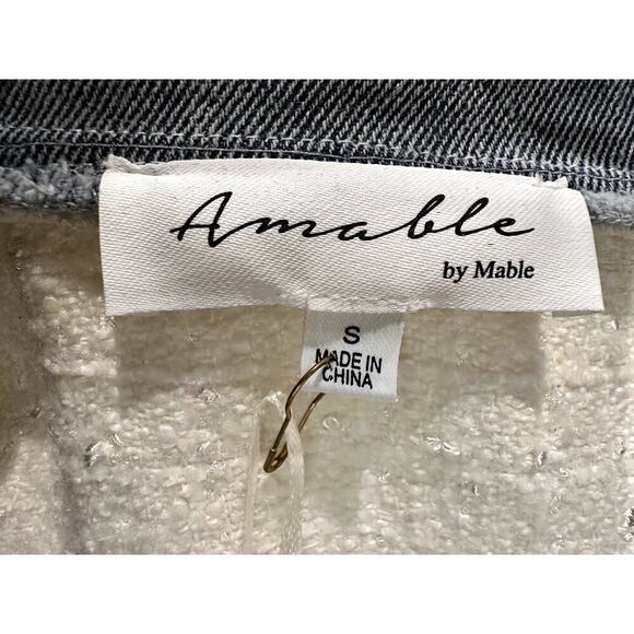 Mable – Tweed and Denim Jacket – Ivory/Light Blue – Size Small - Picture 3 of 5